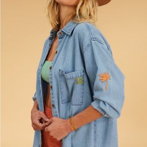 Billabong X The Salty Blonde “In the tide” Denim Button Down Shirt